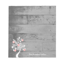 Pink Valentine Hearts Tree Bloc-notes personnalisé