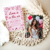 Pink Valentine Love is in the Air Bridal Shower Kaart