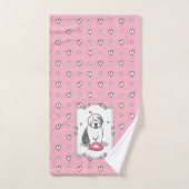 Pink Valentine Old English Chien à chiens gris 1 F (Serviette à main)