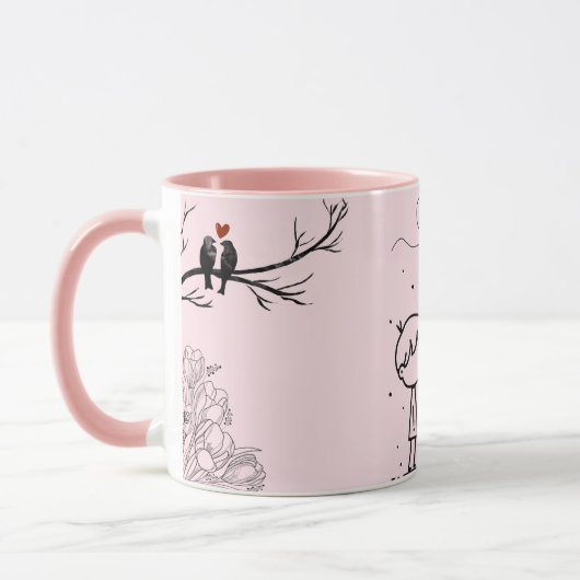Pink Valentine’s Day Monogram Coffee Mug Mok (Links)