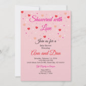 Pink Valentines Day Baby Shower Invitations (Devant)