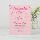 Pink Valentines Day Baby Shower Invitations (Debout devant)