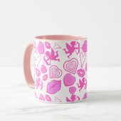 Pink Valentine's Pattern Mok (Voorkant links)