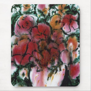 "Pink Vase" Floral Mousepad Muismat