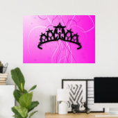 Pink Viking Princess Crown Poster (Thuiskantoor)