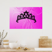 Pink Viking Princess Crown Poster (Keuken)