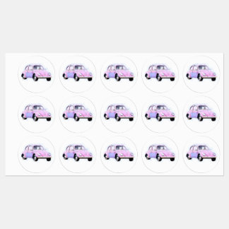 Pink Vintage Car Labels