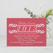 Pink Vintage Damask 2013 Graduation Invitation (Debout devant)