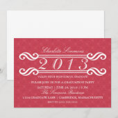 Pink Vintage Damask 2013 Graduation Invitation (Devant / Derrière)