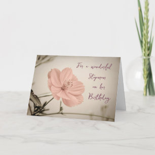 Pink Vintage Fleurs StepMom Carte d'anniversaire
