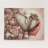 Pink Vintage Père Noël Puzzle (Horizontal)
