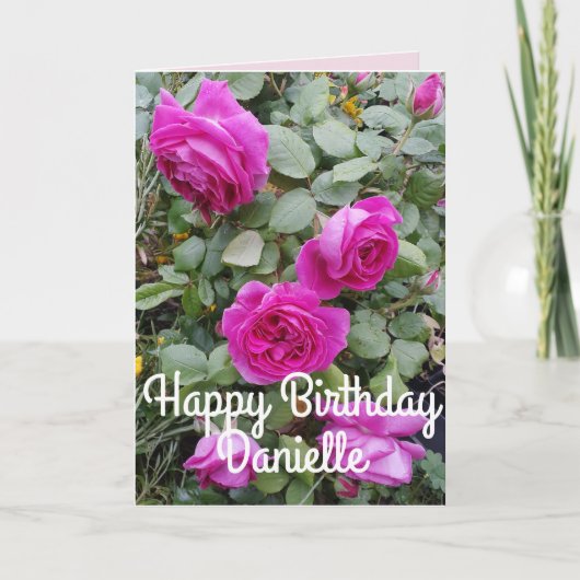 Pink Vintage Rose Fleur Floral Carte d'Anniversair (Devant)