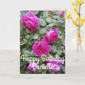 Pink Vintage Rose Fleur Floral Carte d'Anniversair (Fleur jaune)