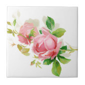 Pink vintage roses tegeltje (Voorkant)