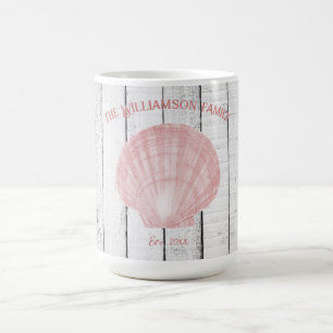 Pink Vintage Scallop Shell café Mug