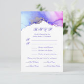 Pink violet Abstrait mariage carte RSVP (Debout devant)