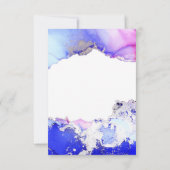 Pink violet Abstrait mariage carte RSVP (Dos)