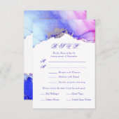 Pink violet Abstrait mariage carte RSVP (Devant / Derrière)