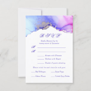 Pink violet Abstrait mariage carte RSVP