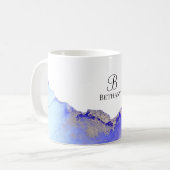 Pink violet argent Monogramme café Mug (Devant gauche)