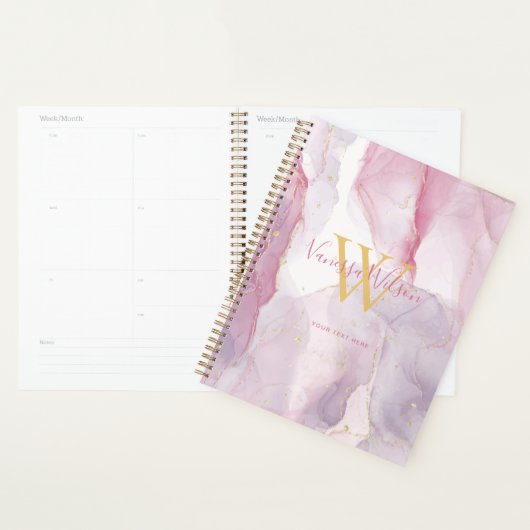 Pink violet or Aquarelle Script (Devant avec enveloppe)