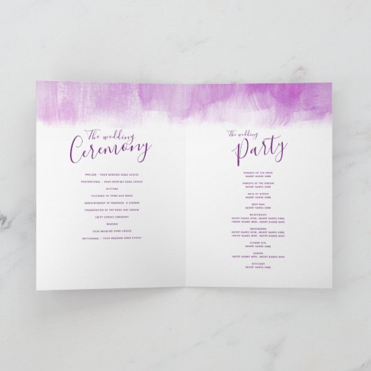 Pink violet programmes de mariage d'art abstrait (Intérieur)