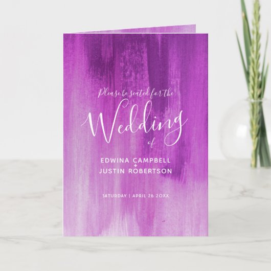 Pink violet programmes de mariage d'art abstrait (Devant)