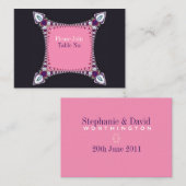 Pink violet unique Mariage Table Cartes de place (Devant / Derrière)