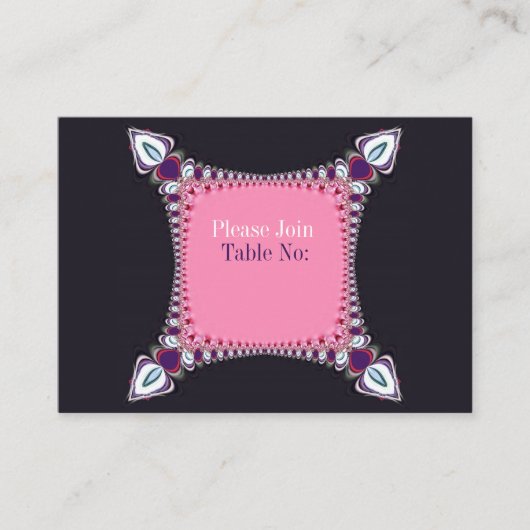 Pink violet unique Mariage Table Cartes de place (Devant)