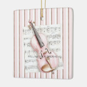 Pink Violin Music Sheet Keramisch Ornament (Links)