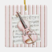 Pink Violin Music Sheet Keramisch Ornament (Voorkant)