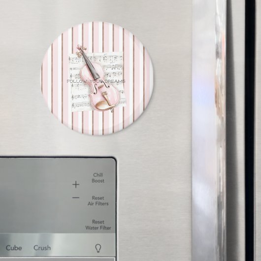 Pink Violin Music Sheet Magneet (Insitu (Koelkast))