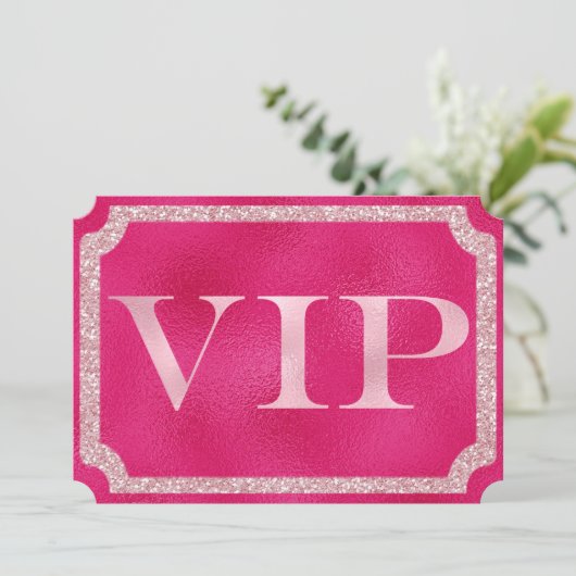 Pink VIP Event Ticket Kaart (Staand voorkant)