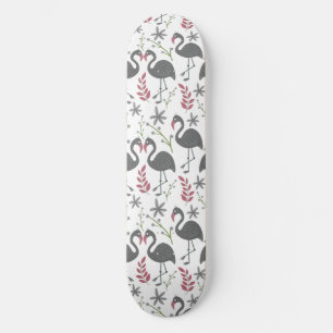 Pink Vlingo seamless pattern flowers, leaves Skateboard