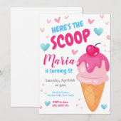 Pink Voici le scoop Kids Birthday Invitation (Devant / Derrière)