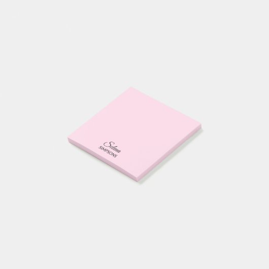 PINK Votre nom post-it notes (Incliné)