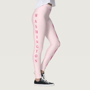 Pink Washington State Rhododendron Flower Leggings