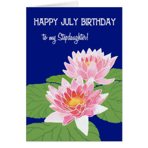 Pink Water Lilies July Birthday Stepdaughter