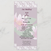 Pink Water Lilies Wedding Programme Programma (Voorkant / Achterkant)