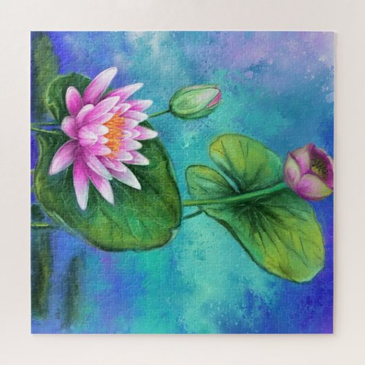 Pink Water Lily Puzzle Lys (Horizontal)