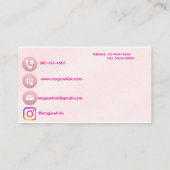 Pink Watercolor Bakery Business Card  Visitekaartje (Achterkant)
