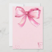 Pink Watercolor Bow Birthday Invitation (Dos)