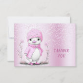 Pink Watercolor Carte de remerciements (Devant)