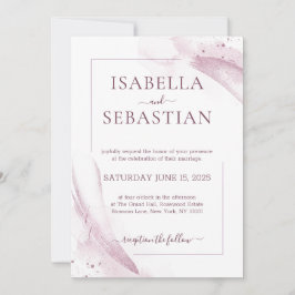 Pink Watercolor Elegant Wedding Kaart