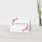 Pink Watercolor Fleur sauvage Merci Cartes - Dusty (Devant)