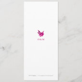 Pink Watercolor floral Chinoiserie menu Mariage (Dos)