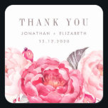 Pink Watercolor Flower Wedding Favor Sticker de re<br><div class="desc">Mariage de fleurs d'aquarelle rose merci pour l'autocollant. Aquarelle tendance pour mariages de style boho fantaisiste. Rose et or. Design floral élégant dans un style bohème vintage.</div>