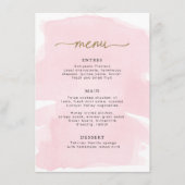 Pink Watercolor Gold Menu (Devant)