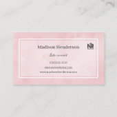 Pink Watercolor Infirmière Praticien Cartes de vis (Dos)