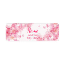 Pink Watercolor Label